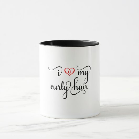 Ich Liebe meine Tasse auf dem Curly-Haar (Zentrum)