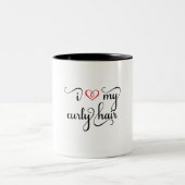 Ich Liebe meine Tasse auf dem Curly-Haar (Mittel)
