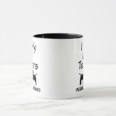 Ich Liebe meine Tasse von zwei Bull Terrier Hunden (Zentrum)