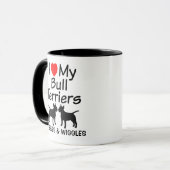 Ich Liebe meine Tasse von zwei Bull Terrier Hunden (Vorderseite Links)