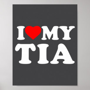 Ich liebe meine Tia-Heart-Familie Oma Langarm Poster
