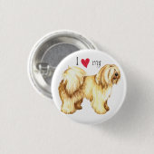 Ich Liebe meine tibetische Terrier Button (Vorne & Hinten)