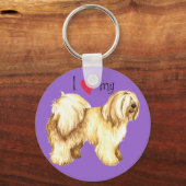 Ich Liebe meine tibetische Terrier Schlüsselanhänger (Vorderseite)
