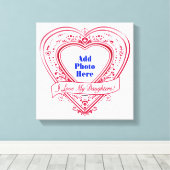 Ich Liebe meine Tochter! Foto Red Hearts Leinwanddruck (Insitu (Holzboden))