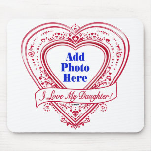 Ich Liebe meine Tochter! Foto Red Hearts Mousepad