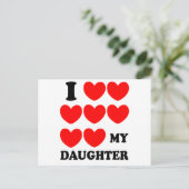 Ich Liebe meine Tochter Postkarte (Stehend Vorderseite)