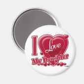 Ich Liebe meine Tochter rot - Herz Magnet (Vorderseite/Rückseite)