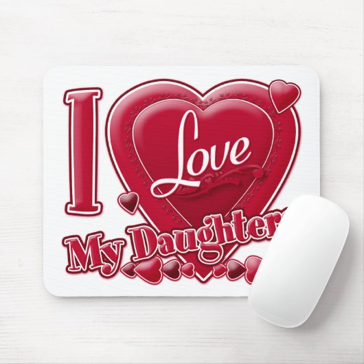 Ich Liebe meine Töchter rot - Herz Mousepad (Mit Mouse)