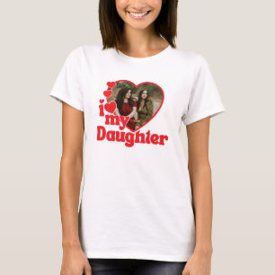 Ich liebe meine Tochter rotes Herz Foto T-Shirt