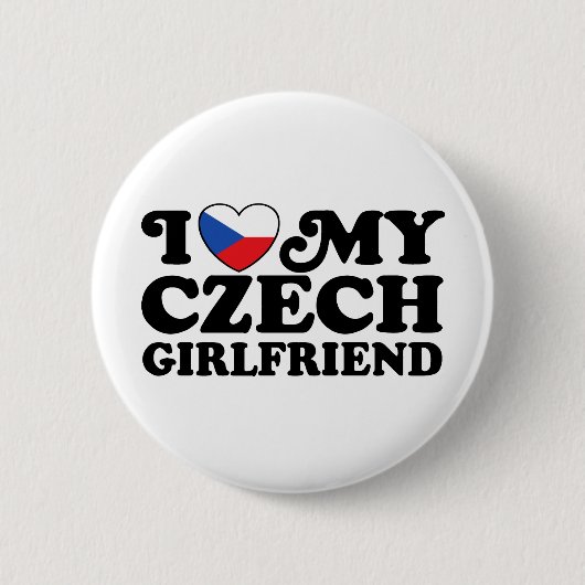 Ich Liebe meine tschechische Freundin Button (Vorderseite)