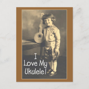 Ich liebe meine Uke-Postkarte Postkarte
