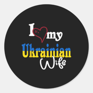 Ich liebe meine ukrainische Frau Künstlerisches De Runder Aufkleber