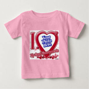 Ich liebe meine Urgroßeltern rotes Herz - Foto Baby T-shirt