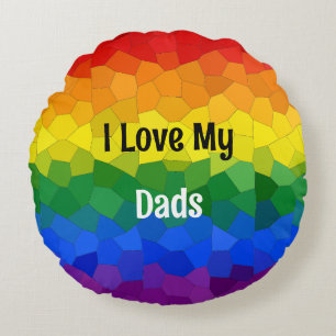 Ich Liebe meine Väter LGBTQ Rainbow-Kissen Rundes Kissen