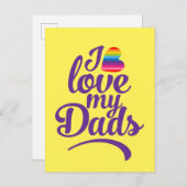 Ich Liebe meine Väter - LGBTQ Vatertag Postkarte (Vorne/Hinten)