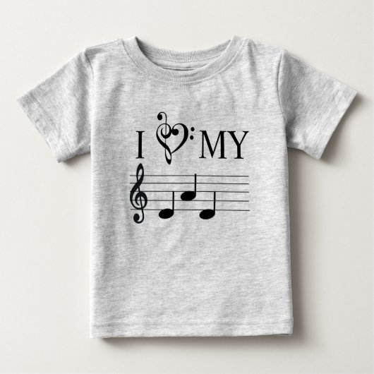Ich Liebe meine Vater Musiknoten Herz Treble Clef  Baby T-shirt (Vorderseite)