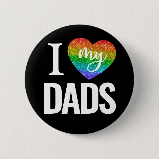 Ich Liebe meine Väter | Rainbow Heart Pride Fathda Button (Vorderseite)