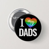 Ich Liebe meine Väter | Rainbow Heart Pride Fathda Button (Vorne & Hinten)