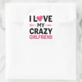 Ich Liebe meine verrückte Freundin Runder Aufkleber (Tasche)