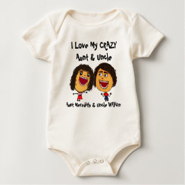 Ich Liebe meine verrückte Tante und Onkel Cartoon Baby Strampler