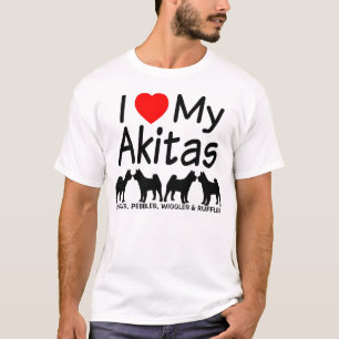 Ich Liebe meine vier Akita Hunde T-Shirt