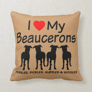 Ich Liebe meine vier Beauceron Hunde Kissen