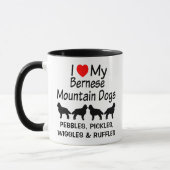 Ich Liebe meine vier Berner Hunde Tasse (Links)