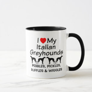 Ich Liebe meine vier italienischen Windhunde-Tasse Tasse
