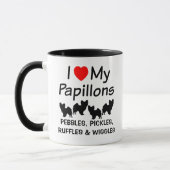 Ich Liebe meine Vier Papillon Hunde Tasse (Links)
