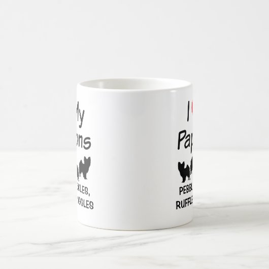 Ich Liebe meine Vier Papillon Hunde Tasse (Mittel)