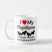 Ich Liebe meine Vier Papillon Hunde Tasse (Links)