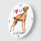 Ich Liebe meine Vizsla Große Wanduhr (Winkel)