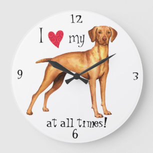 Ich Liebe meine Vizsla Große Wanduhr
