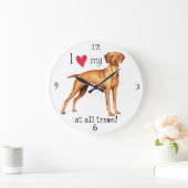Ich Liebe meine Vizsla Große Wanduhr (Zuhause)