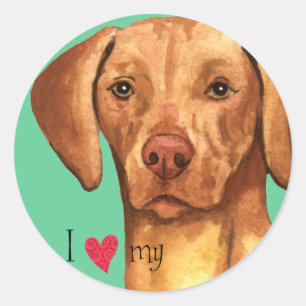 Ich Liebe meine Vizsla Runder Aufkleber