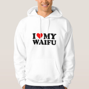 Ich liebe meine Waifu Lustiges rotes Herz Waifu Ic Hoodie