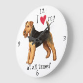 Ich Liebe meine Welsh Terrier Große Wanduhr (Winkel)