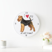 Ich Liebe meine Welsh Terrier Große Wanduhr (Zuhause)