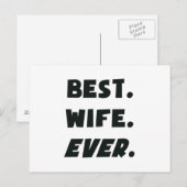 Ich Liebe meine Welt Beste Ehefrau je Postkarte (Vorne/Hinten)