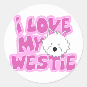 Ich Liebe meine Westie-Aufkleber Runder Aufkleber
