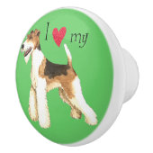 Ich Liebe meine Wire Fox Terrier Keramikknauf (Rechts)
