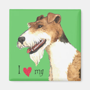 Ich Liebe meine Wire Fox Terrier Magnet