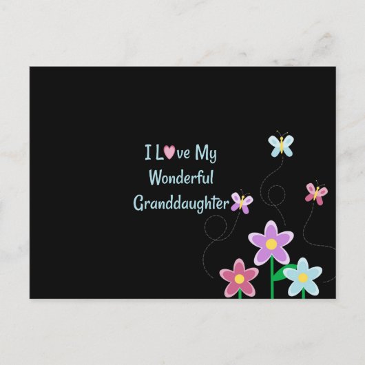 Ich Liebe meine wunderbare Enkelin Postkarte (Vorderseite)