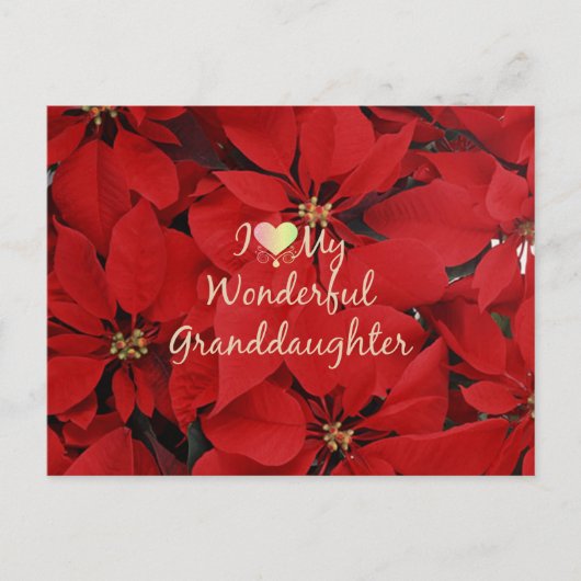 Ich Liebe meine wunderbare Enkeltochter, Weihnacht Postkarte (Vorderseite)