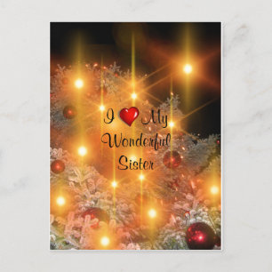 Ich Liebe meine wunderbare Schwester Feiertagspostkarte