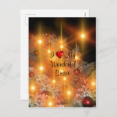 Ich Liebe meine wunderbare Schwester Feiertagspostkarte (Vorne/Hinten)