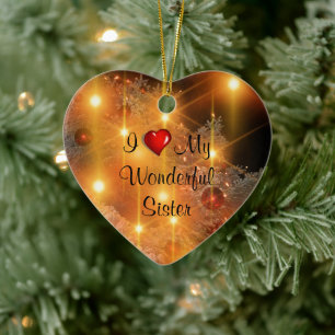 Ich Liebe meine wunderbare Schwester Keramik Ornament