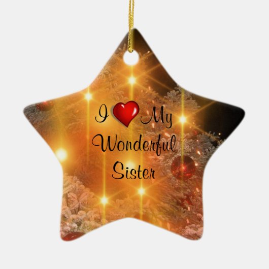 Ich Liebe meine wunderbare Schwester Keramikornament (Vorne)