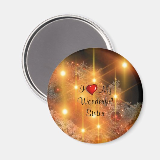 Ich Liebe meine wunderbare Schwester Magnet (Vorderseite/Rückseite)