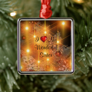 Ich Liebe meine wunderbare Schwester Ornament Aus Metall